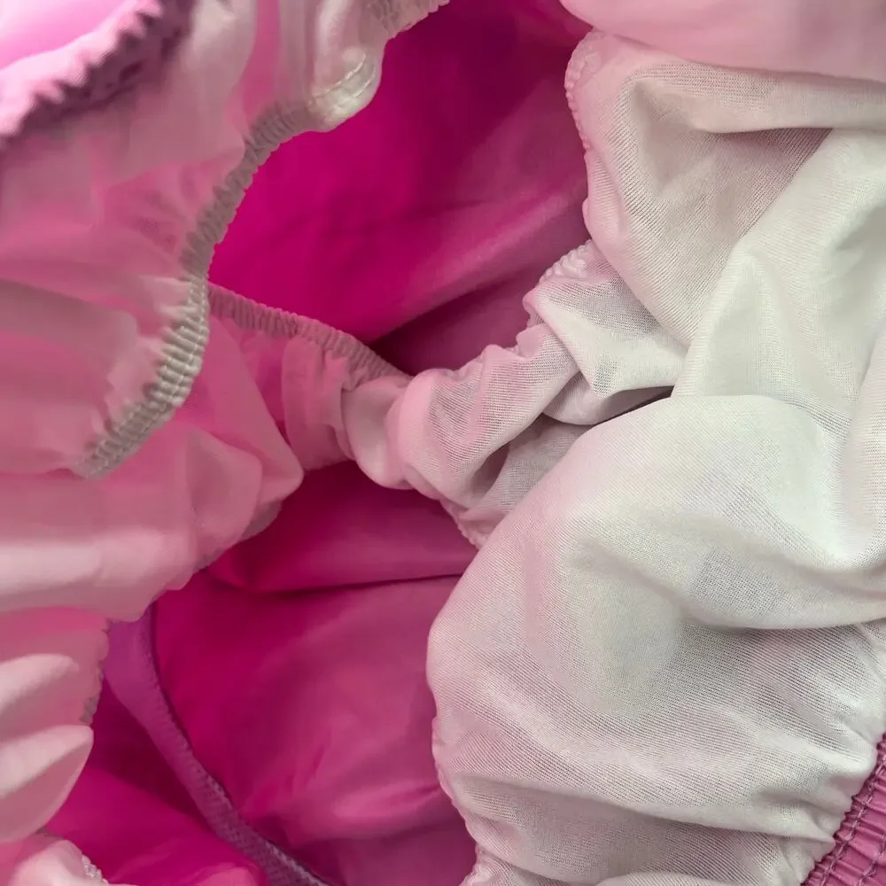 SIMPLY SOUTHERN PREPPY BUBBLE GUM ruffle running SHORTS Barbie Athleisure large